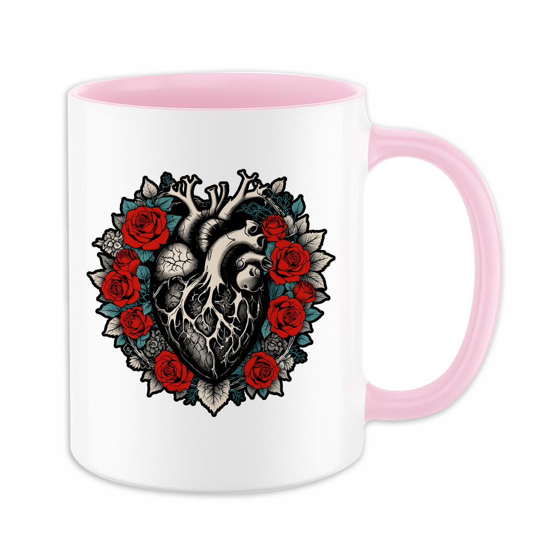 Heart Roses Tasse | Kaffeebecher Herz Rosen Geschenkidee | M1
