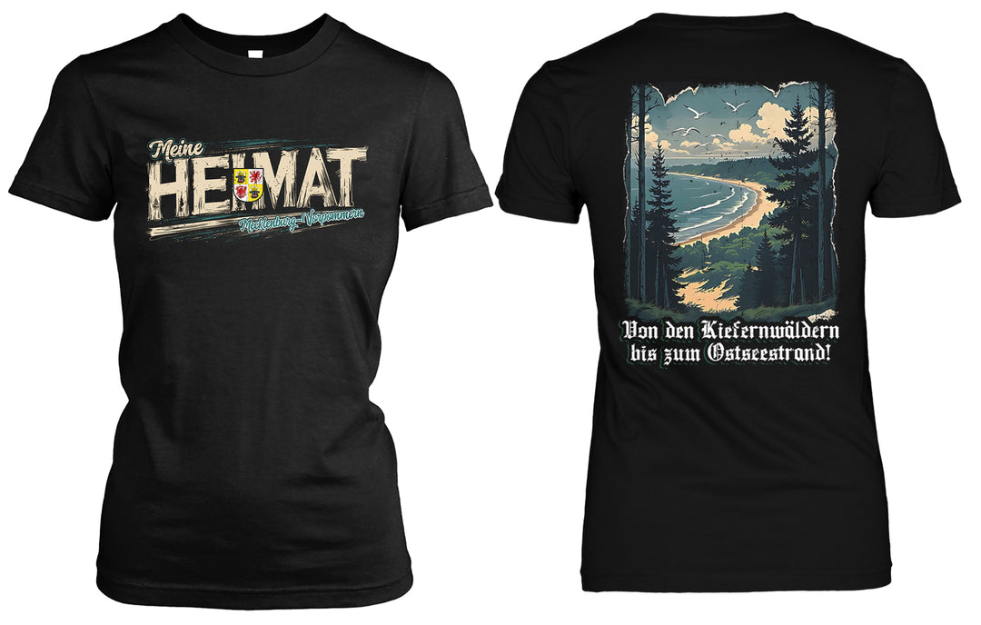 Heimat Mecklenburg-Vorpommern Damen T-Shirt | Rostock Schwerin Ostsee | FB