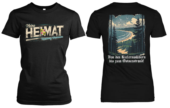 Heimat Mecklenburg-Vorpommern Damen T-Shirt | Rostock Schwerin Ostsee | FB