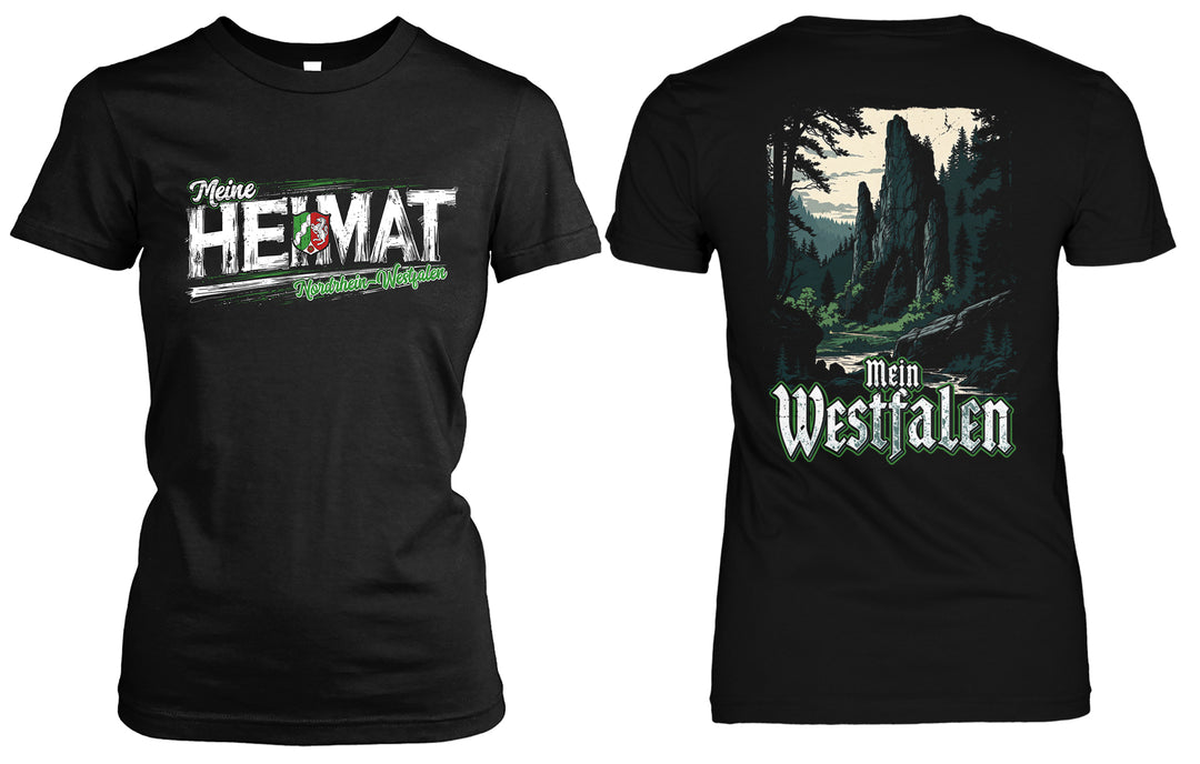 Heimat Nordrhein-Westfalen Damen T-Shirt | NRW Ruhrgebiet Ostwestfalen | FB