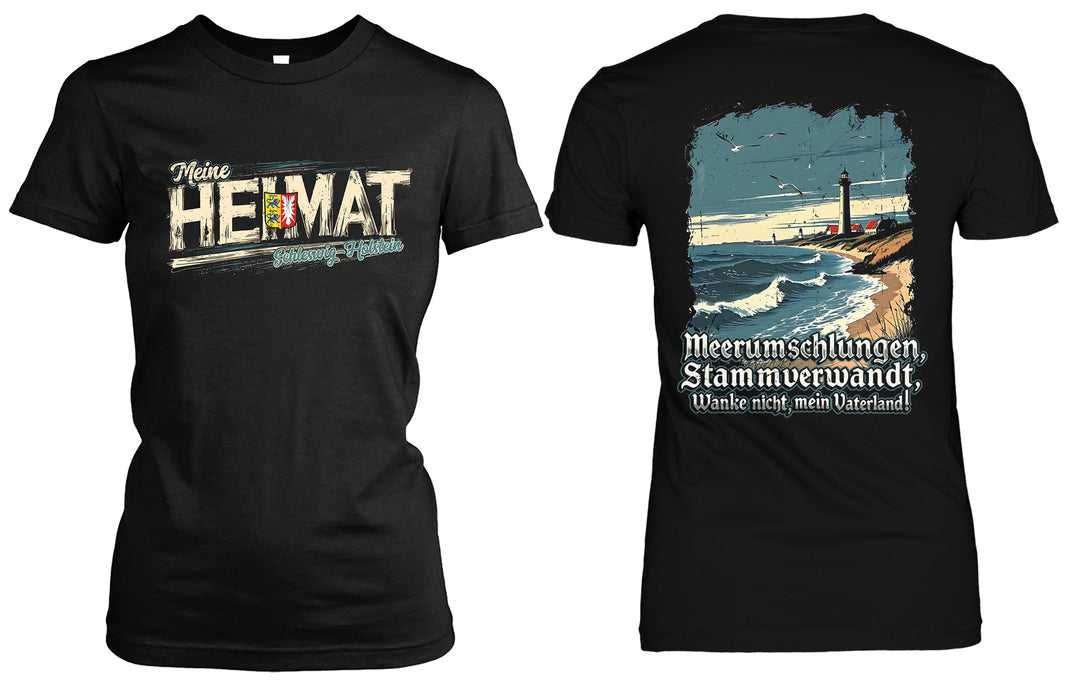 Heimat Schleswig-Holstein Damen T-Shirt | Nordsee Ostsee Kiel Sylt | FB