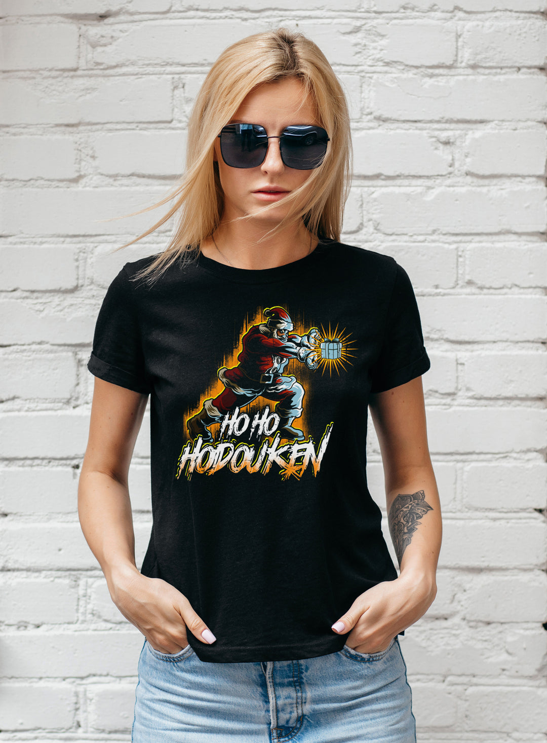 Ho Ho Hodouken Damen T-Shirt | Weihnachten Xmas Street Fighter
