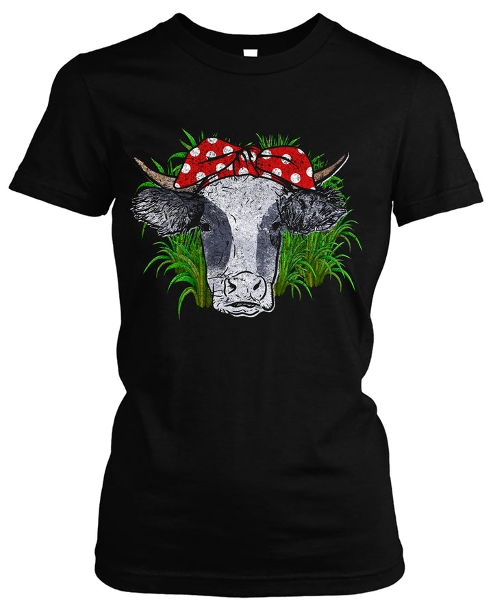 Holstein Kuh Damen T-Shirt | Lustiges Girlie Shirt für Landwirtinnen | M1