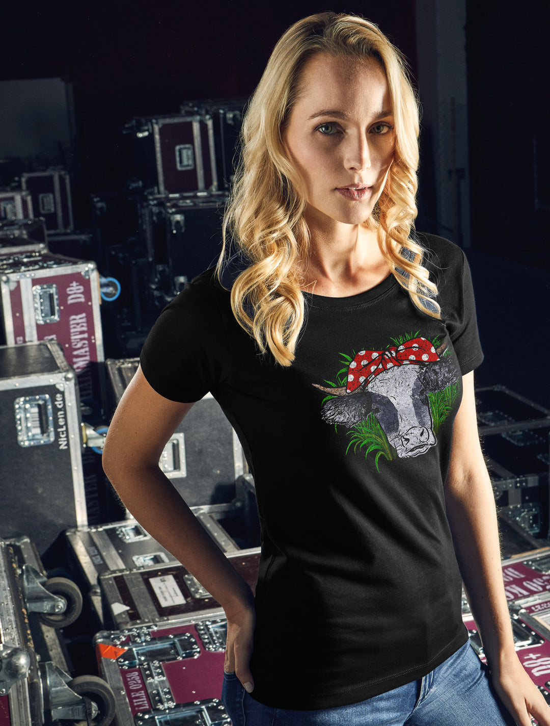 Holstein Kuh Damen T-Shirt | Lustiges Girlie Shirt für Landwirtinnen | M1