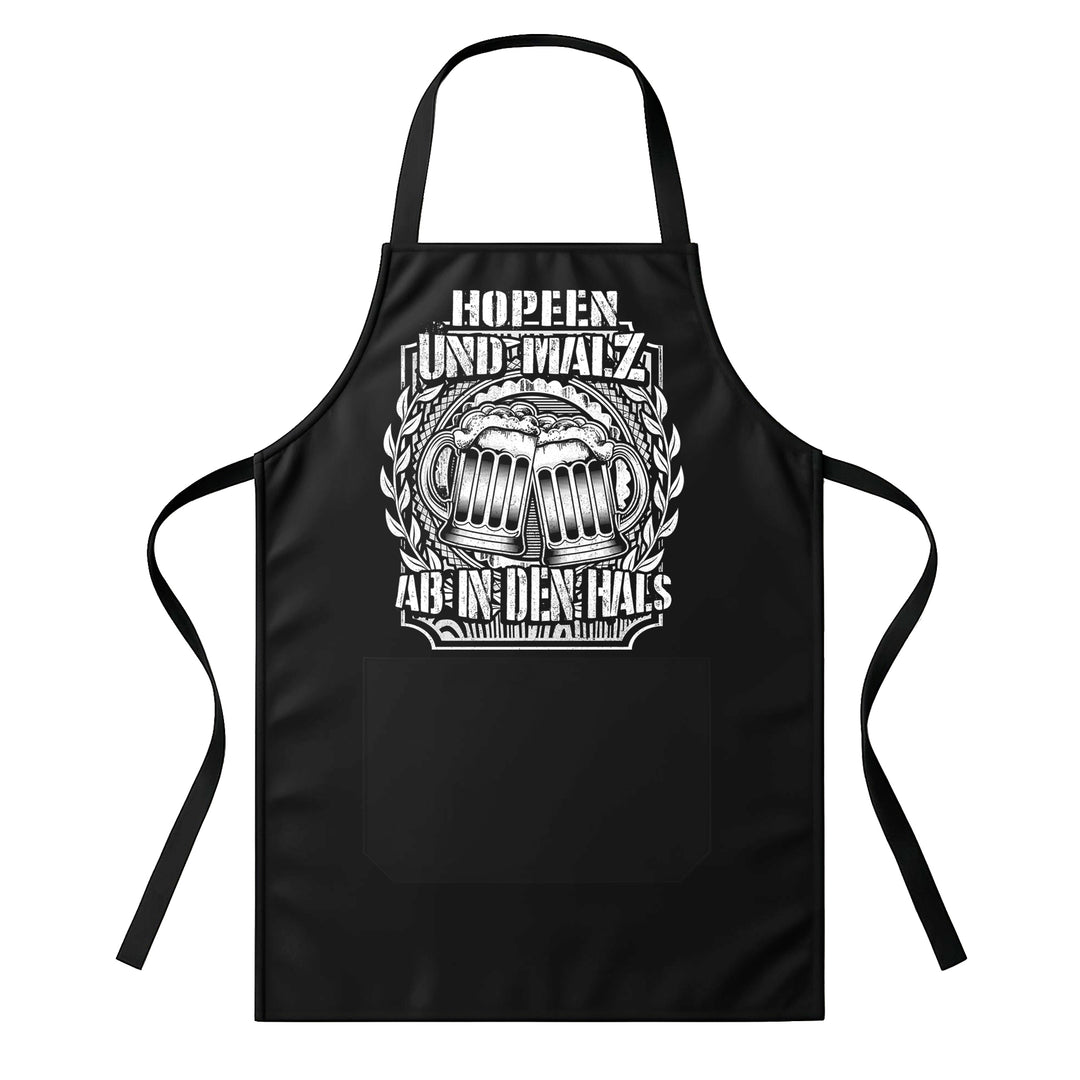 Grillschürze – „Hopfen & Malz“ – BBQ Schürze mit Spruch für Männer