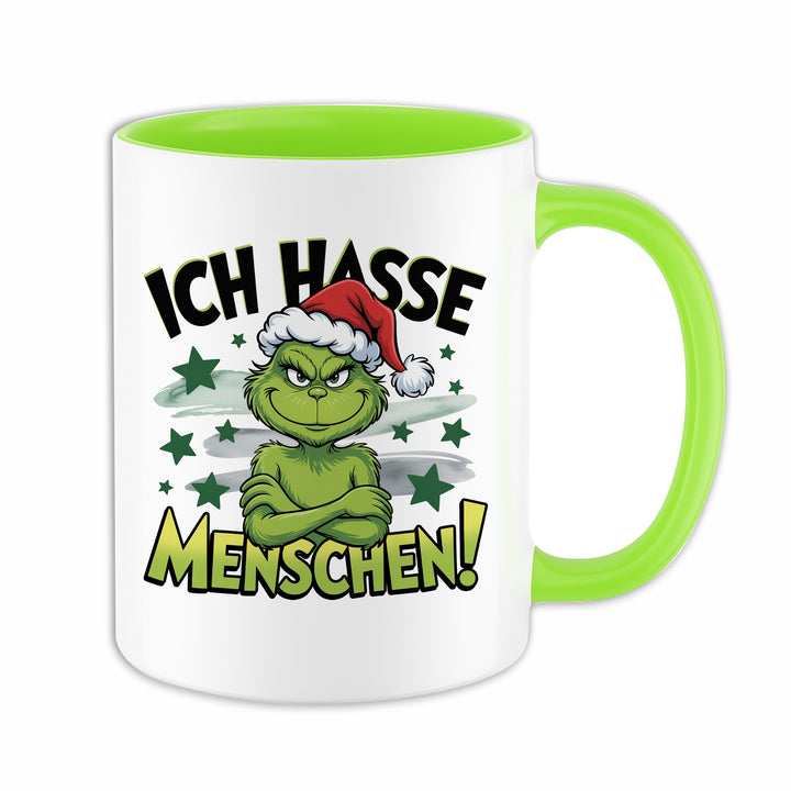 Ich hasse Menschen Tasse | Lustige Kaffeetasse Weihnachtstasse Humor Kaffeebecher