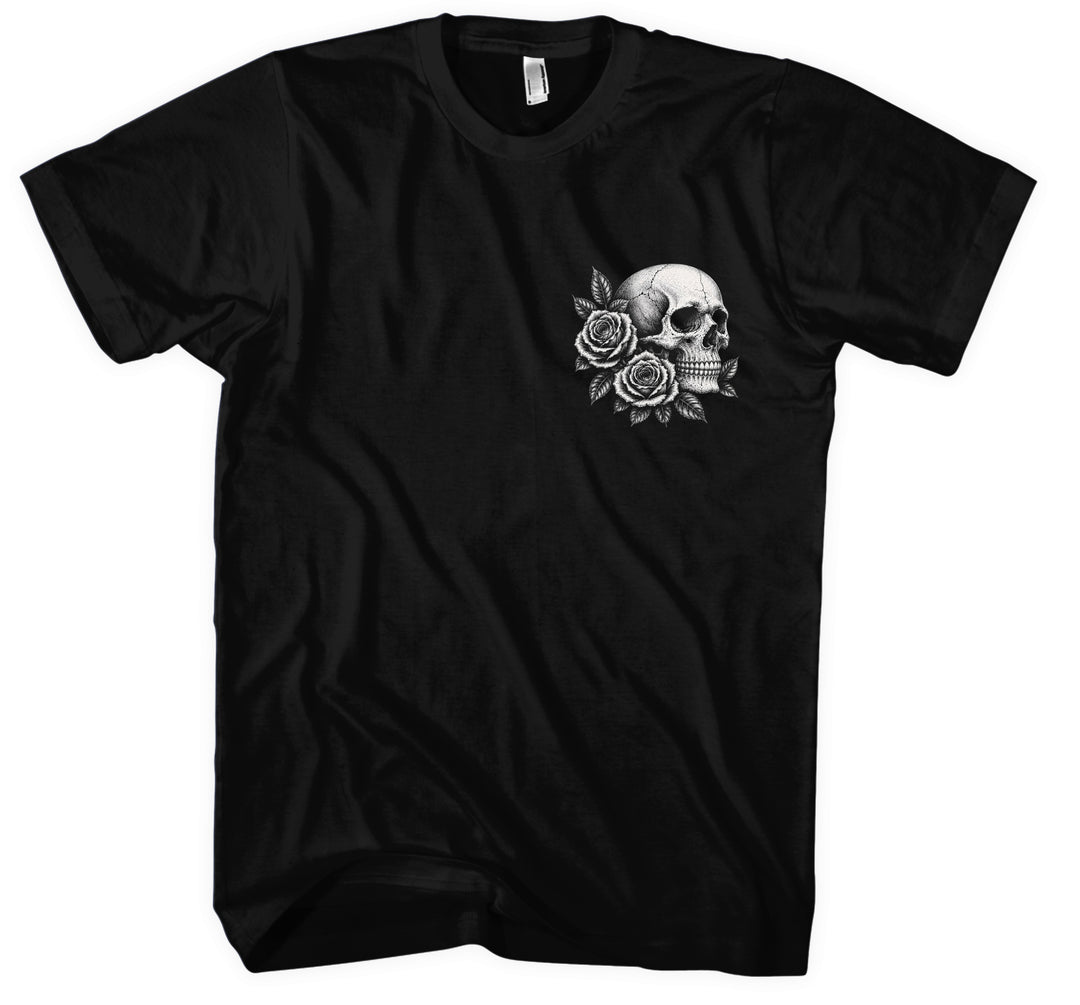 Ich bin freundlich T-Shirt | Totenkopf Skull Rosen Biker Rock Shirt