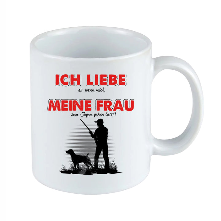 Ich liebe meine Frau Tasse | Kaffeetasse Geschenk für Ehemann Partner Kaffeebecher Angler Fussball Jäger Kampfsport