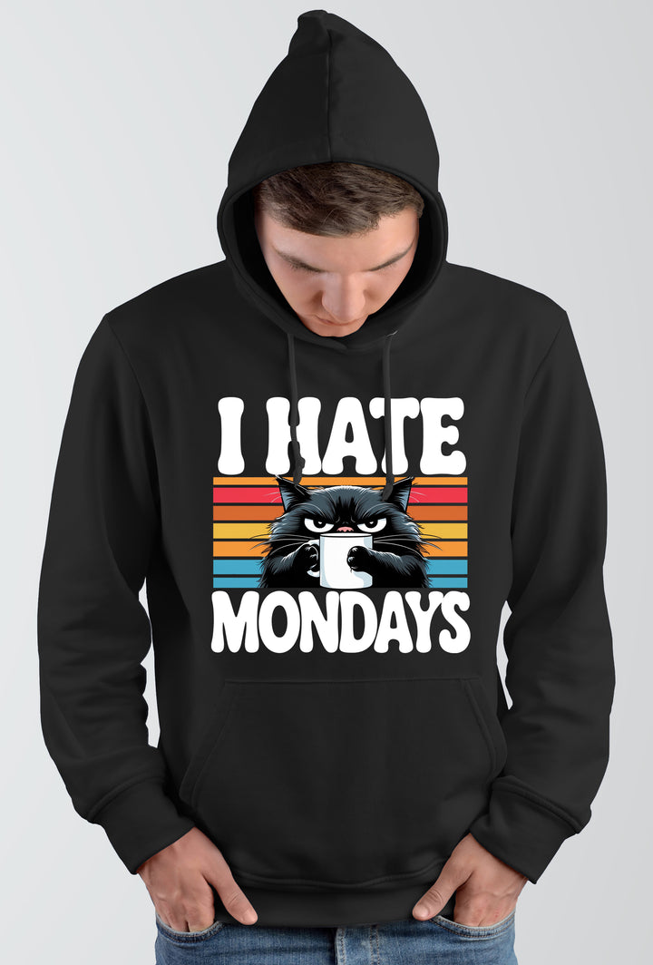 I Hate Mondays Kapuzenpullover | Katzen Arbeit Büro Job Humor Kaffee
