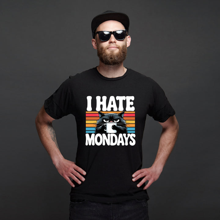 I Hate Mondays T-Shirt | Katzen Arbeit Büro Job Humor Kaffee
