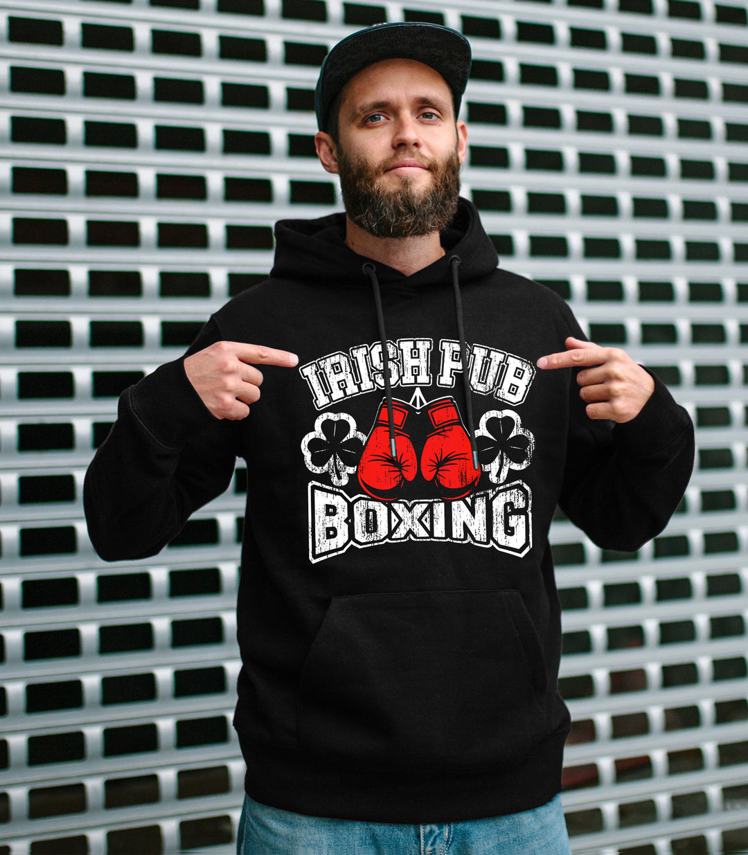 Irish Pub Boxing Kapuzenpullover | Boxen Irland Kleeblatt Pub Fighter