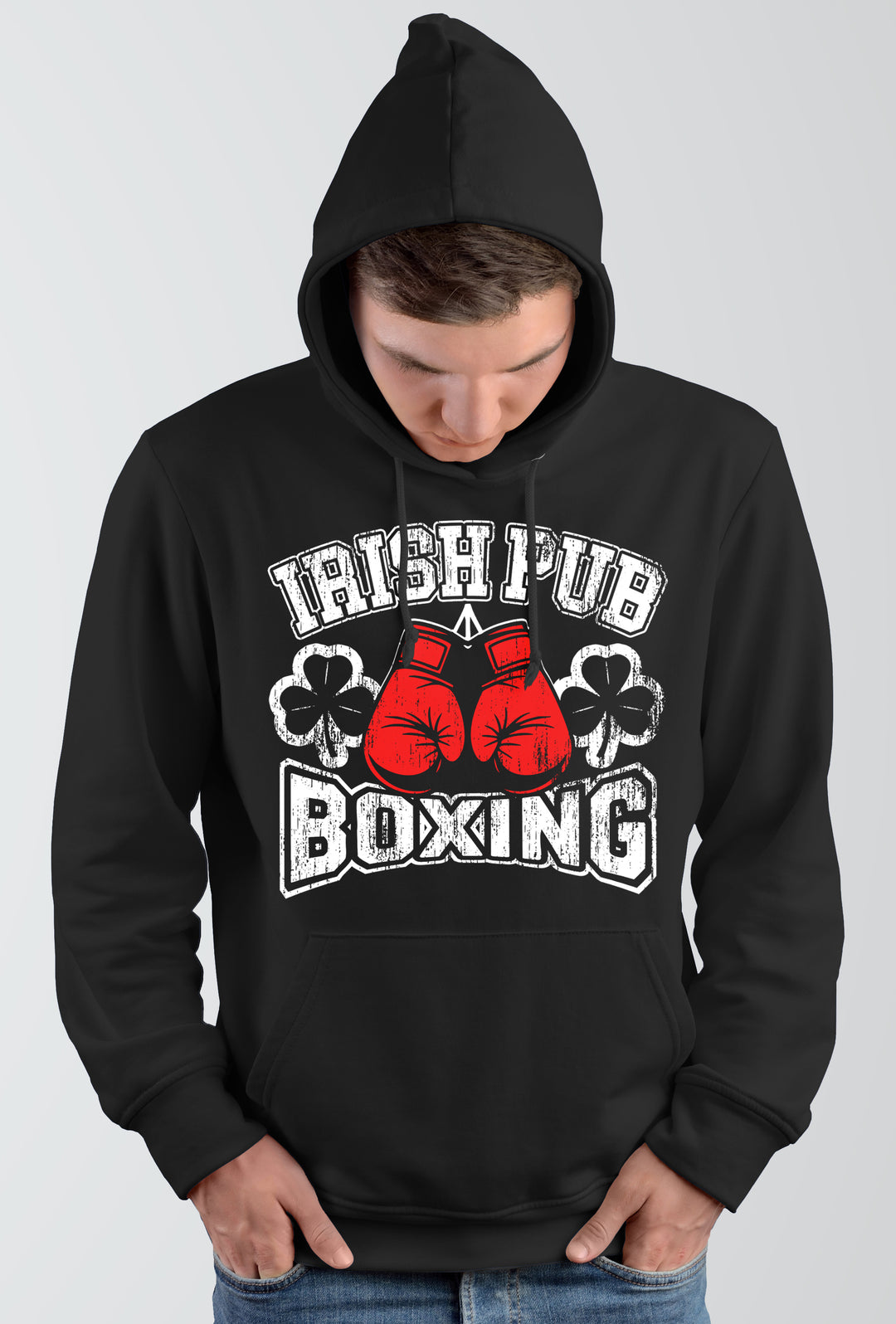 Irish Pub Boxing Kapuzenpullover | Boxen Irland Kleeblatt Pub Fighter
