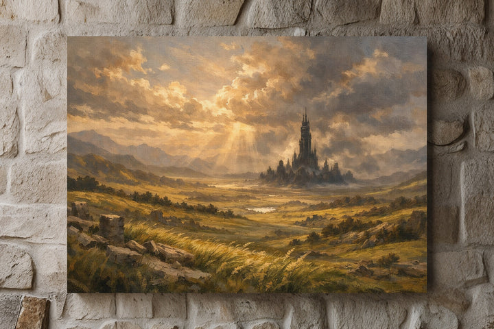 Isengart Leinwand | Fantasy Bild Mittelertde Landschaft Schloss Panorama Deko