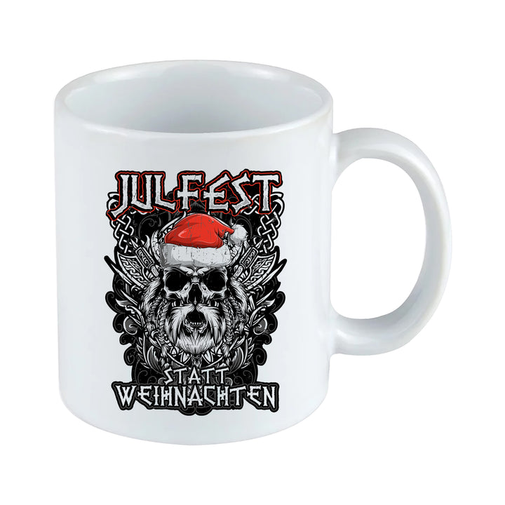 Julfest statt Weihnachten Tasse | Wikinger Kaffeetasse Vikings Kaffeebecher Geschenkidee