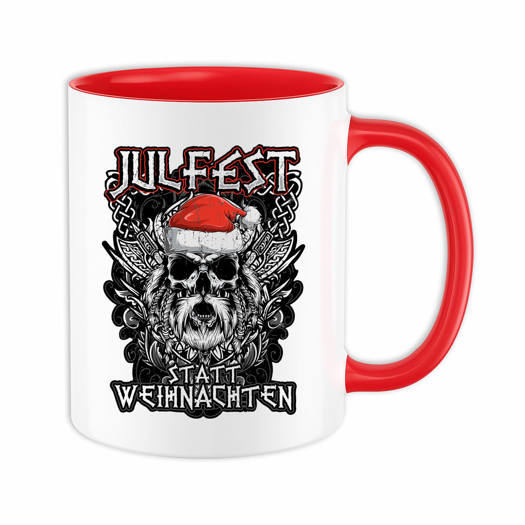 Julfest statt Weihnachten Tasse | Wikinger Kaffeetasse Vikings Kaffeebecher Geschenkidee