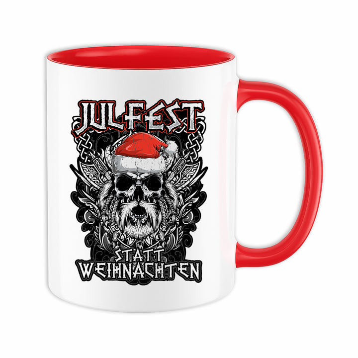 Julfest statt Weihnachten Tasse | Wikinger Kaffeetasse Vikings Kaffeebecher Geschenkidee