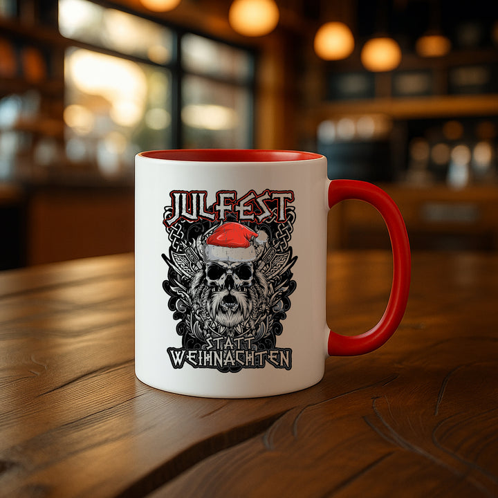Julfest statt Weihnachten Tasse | Wikinger Kaffeetasse Vikings Kaffeebecher Geschenkidee