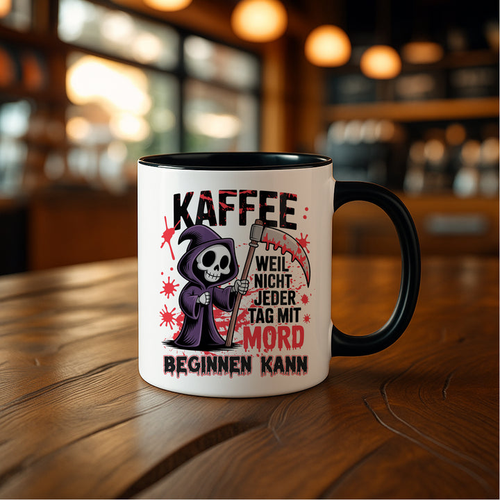 Kaffee & Mord Tasse | Kaffeetasse Kaffeebecher Humor Spruch Sarkasmus Geschenk