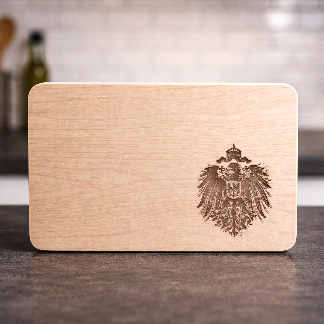 Kaiserreich Schneidebrett | Frühstücksbrettchen mit Gravur – Holzbrett Adler Wappen Preußen Küchenbrett