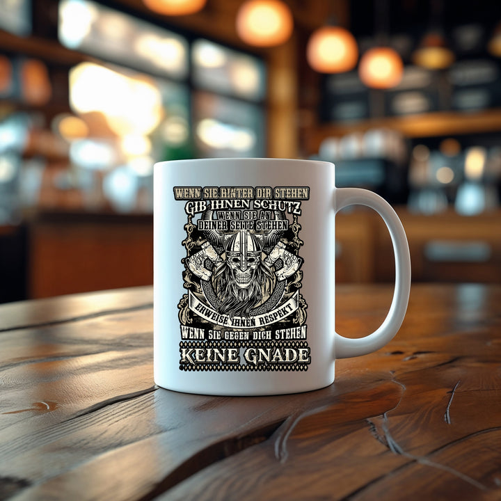 Keine Gnade Tasse | Wikinger Kaffeetasse Vikings Berserker Geschenkidee Kaffeebecher