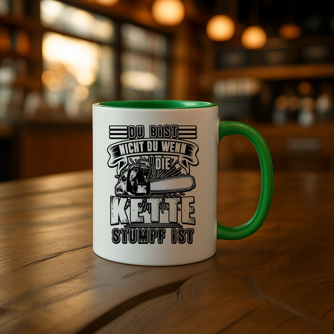 Kettensäge Tasse | Kaffeetasse Kaffeebecher Holzfäller Forstarbeiter Forstwirt Baumdienst Wald | M1