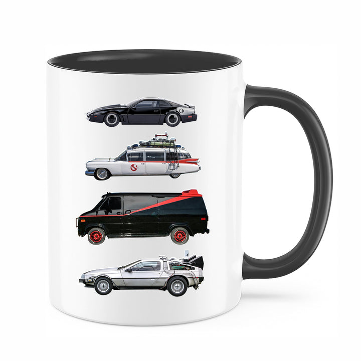 Kult Cars Tasse | Auto Kaffeetasse Knight Rider A-Team Ghostbuster Zukunft Kaffeebecher | M2