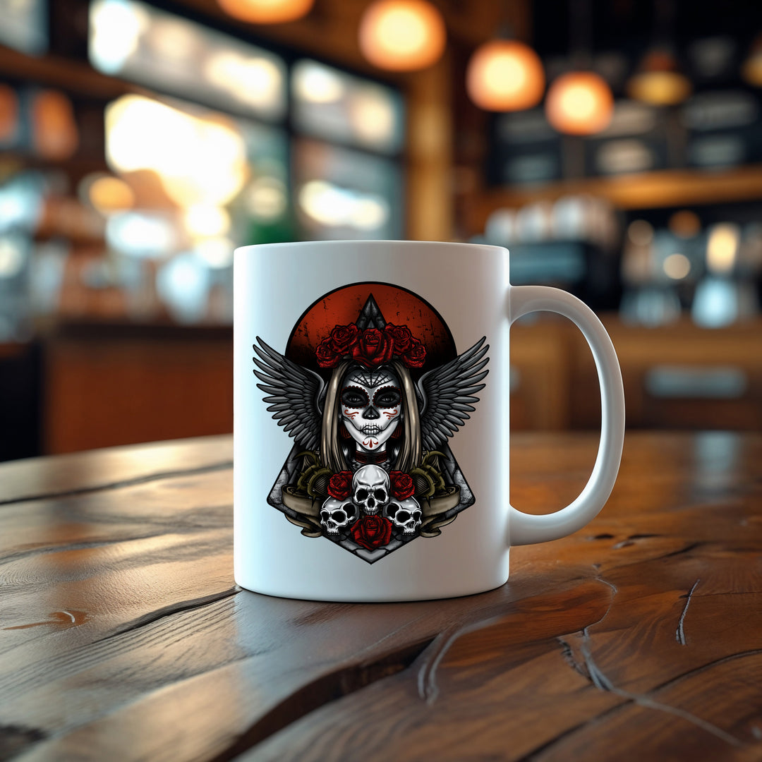 La Catrina Santa Muerte Tasse | Mexiko Kaffeetasse Kaffeebecher Dia de los Muertos Gothic | M1
