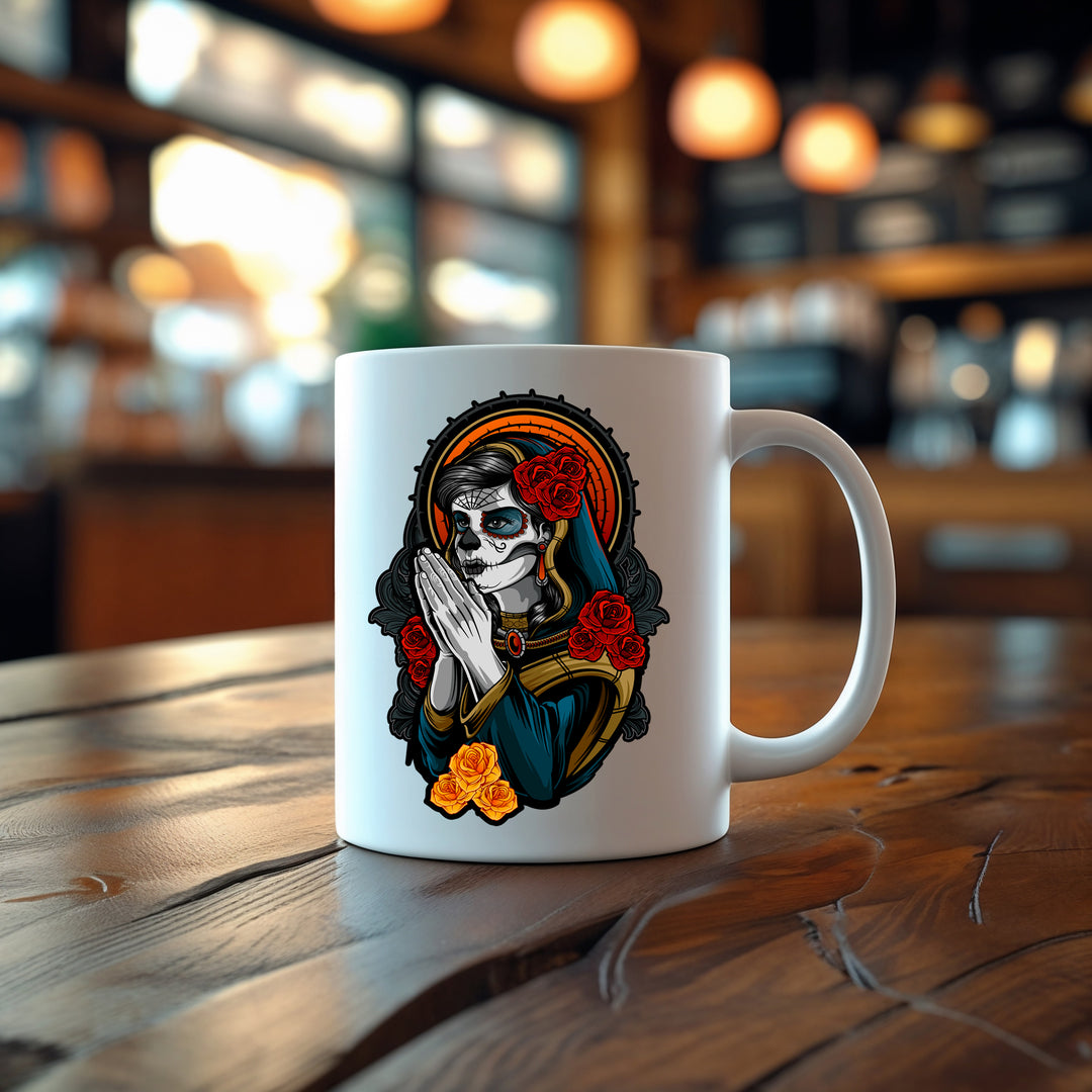 La Catrina Santa Muerte Tasse | Mexiko Kaffeetasse Kaffeebecher Dia de los Muertos Gothic | M2