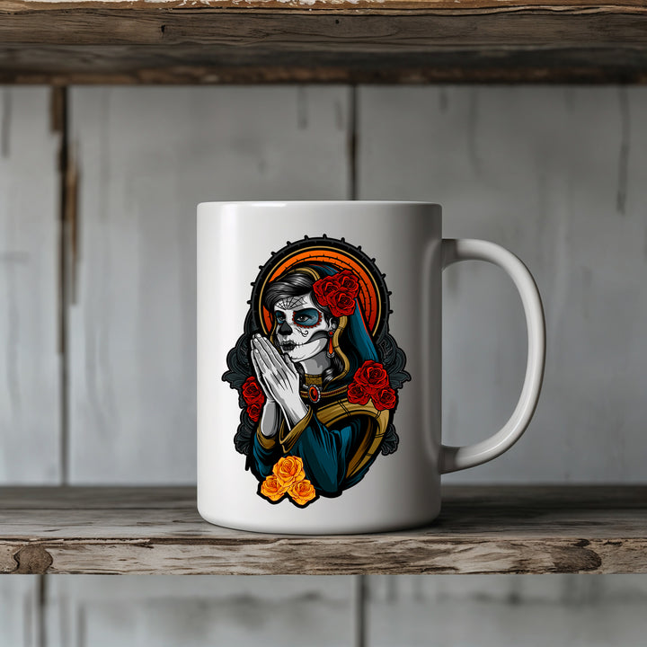 La Catrina Santa Muerte Tasse | Mexiko Kaffeetasse Kaffeebecher Dia de los Muertos Gothic | M2