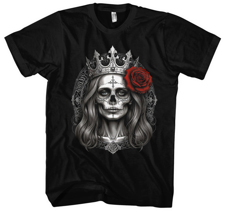 La Catrina Santa Muerte T-Shirt | Mexican Skull Mask | M4