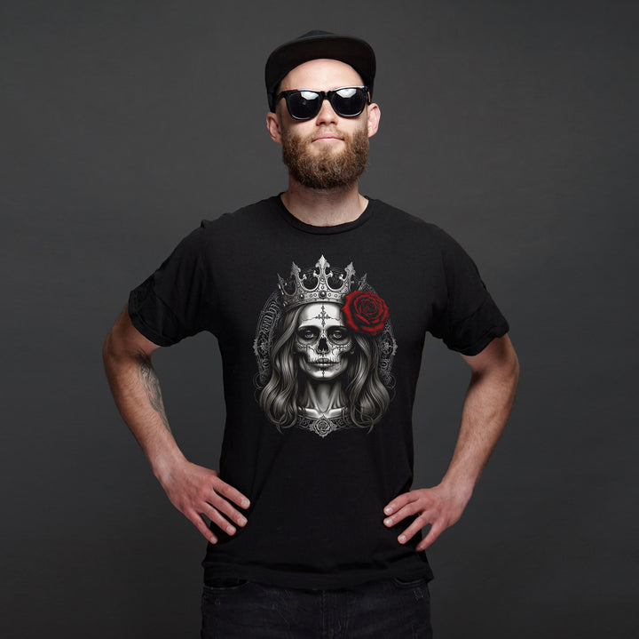 La Catrina Santa Muerte T-Shirt | Mexican Skull Mask | M4
