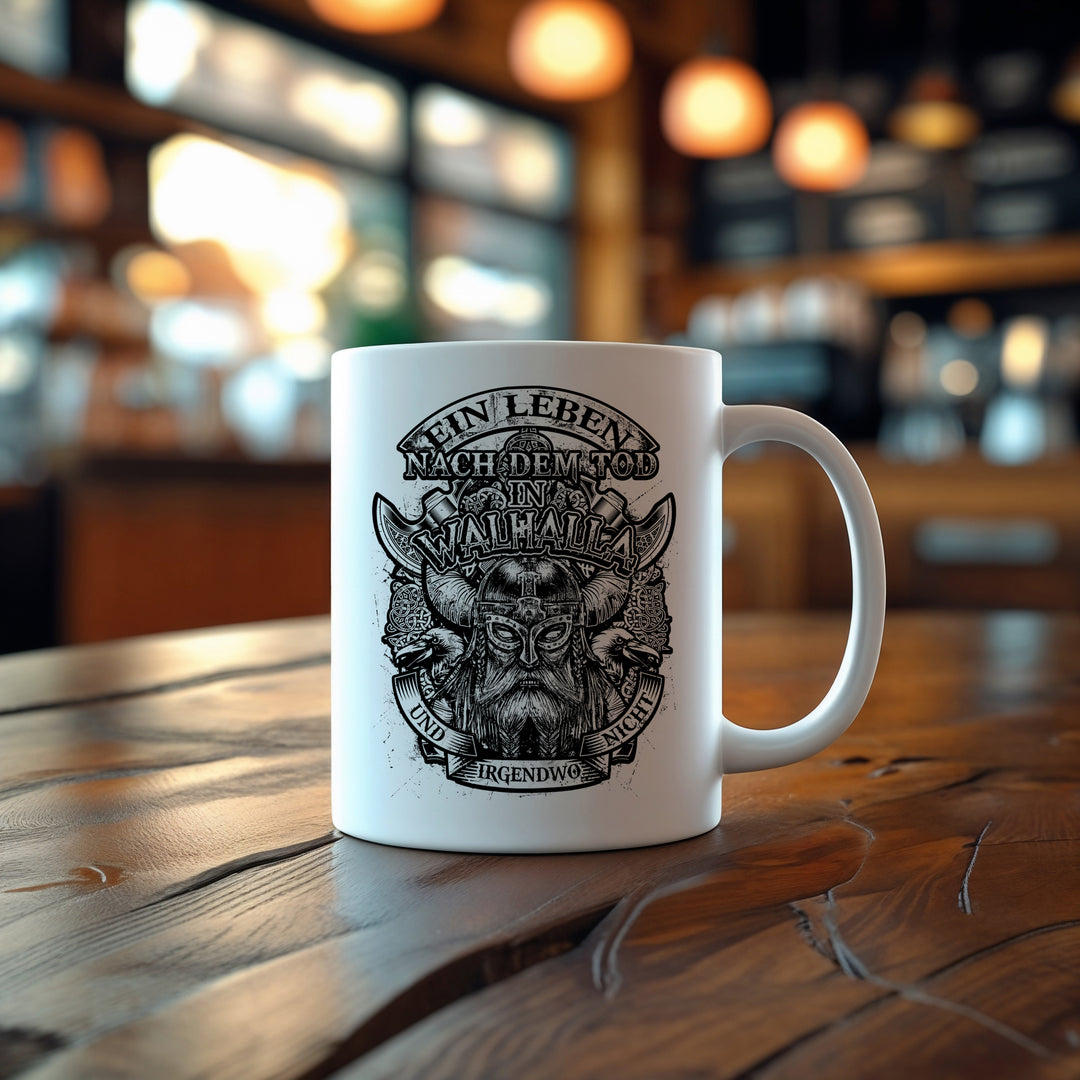 Leben nach dem Tod Tasse | Wikinger Kaffeetasse Odin Thor Ragnar Walhalla Kaffeebecher Vikings