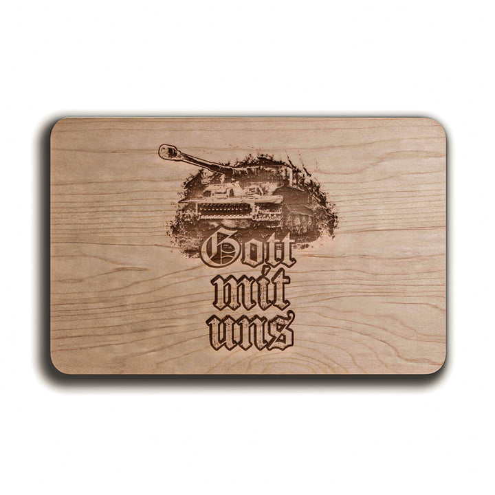 Legende Tiger Schneidebrett | Frühstücksbrettchen mit Gravur – Holzbrett Tiger Panzer Küchenbrett | M4