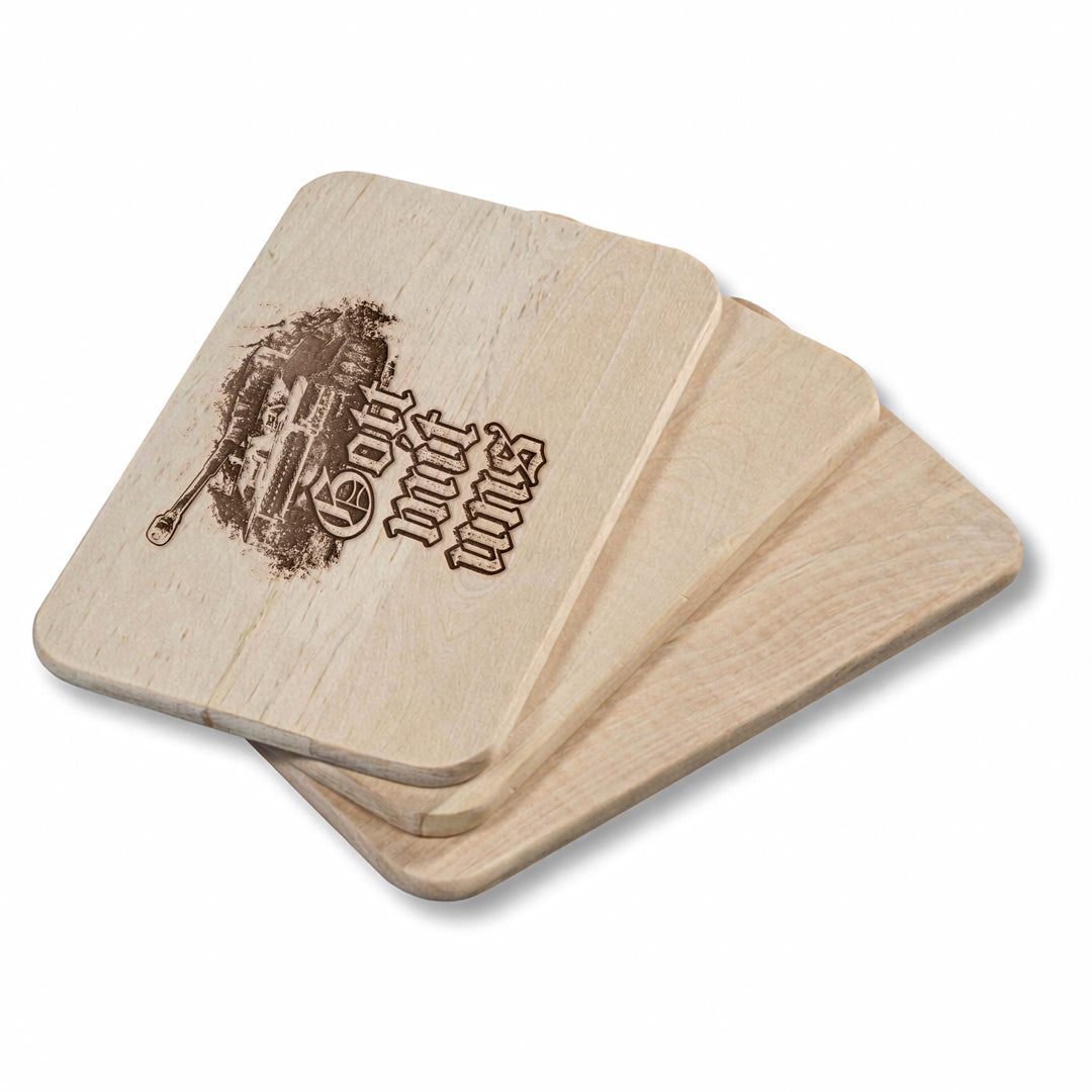 Legende Tiger Schneidebrett | Frühstücksbrettchen mit Gravur – Holzbrett Tiger Panzer Küchenbrett | M4