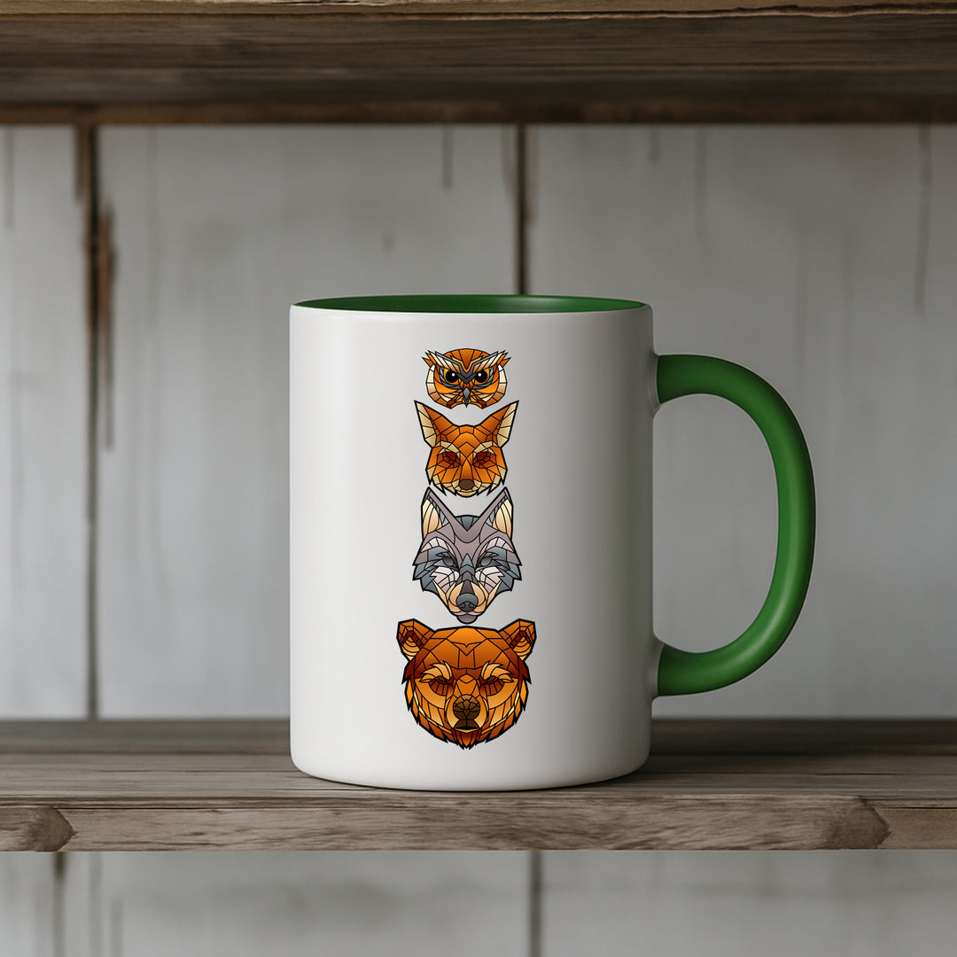Legenden des Waldes Tasse | Wald Tier Natur Kaffeetasse Eule Fuchs Wolf Bär Kaffeebecher