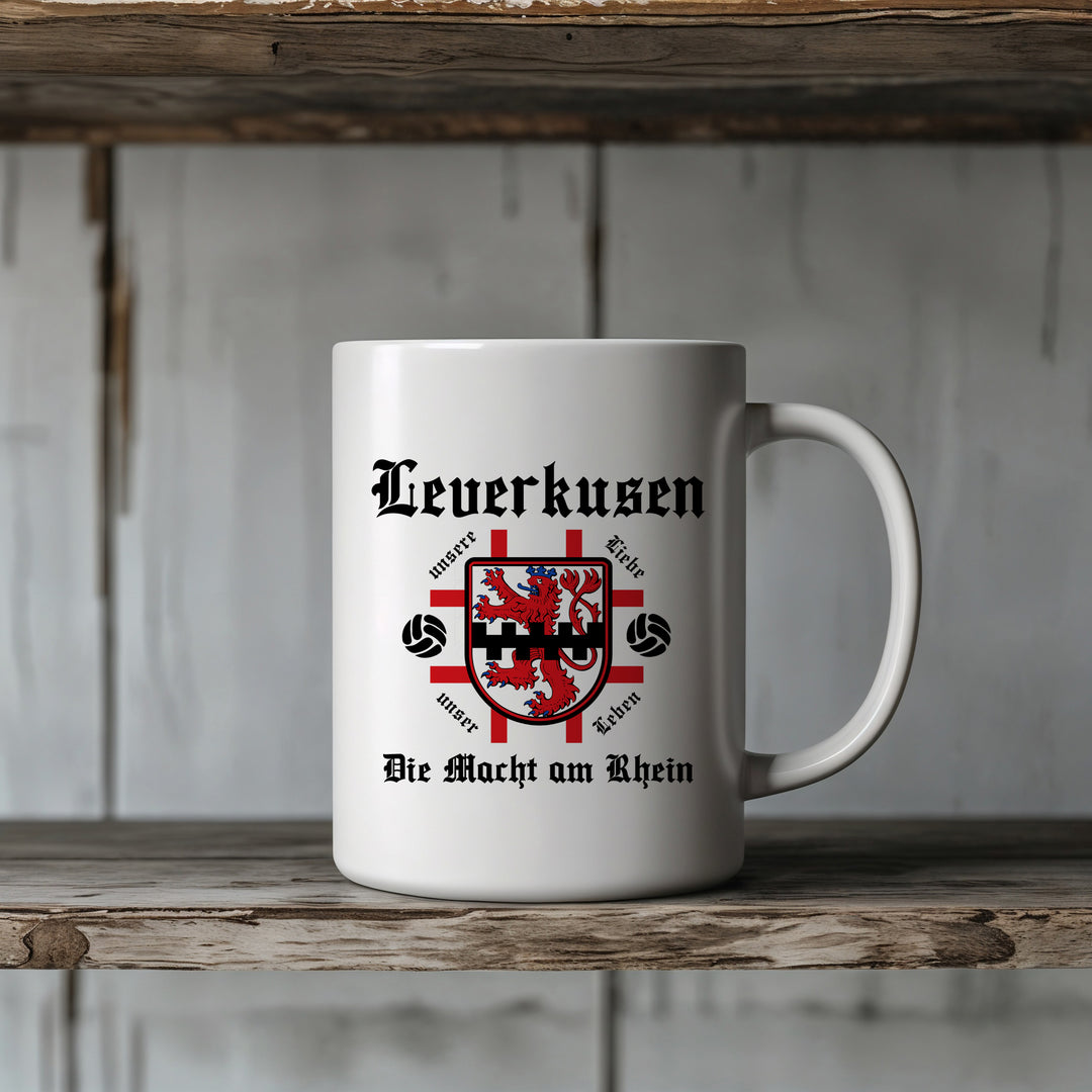 Leverkusen Macht am Rhein Tasse | Kaffeetasse Kaffeebecher Leverkusen Fußball Geschenk