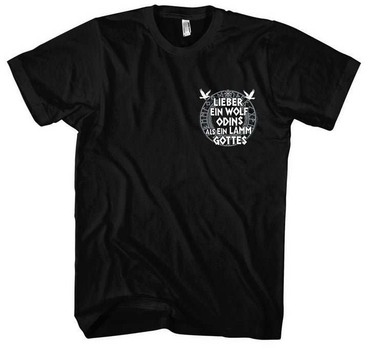 Lieber ein Wolfs Odins T-Shirt | Wikinger Shirt mit Wolf & Axt | M3-M4