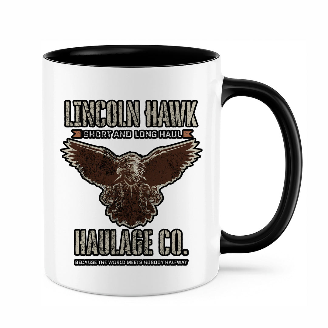 Lincoln Hawk Tasse | 80er Trucker Kaffeetasse LKW Fahrer Kaffeebecher Geschenk
