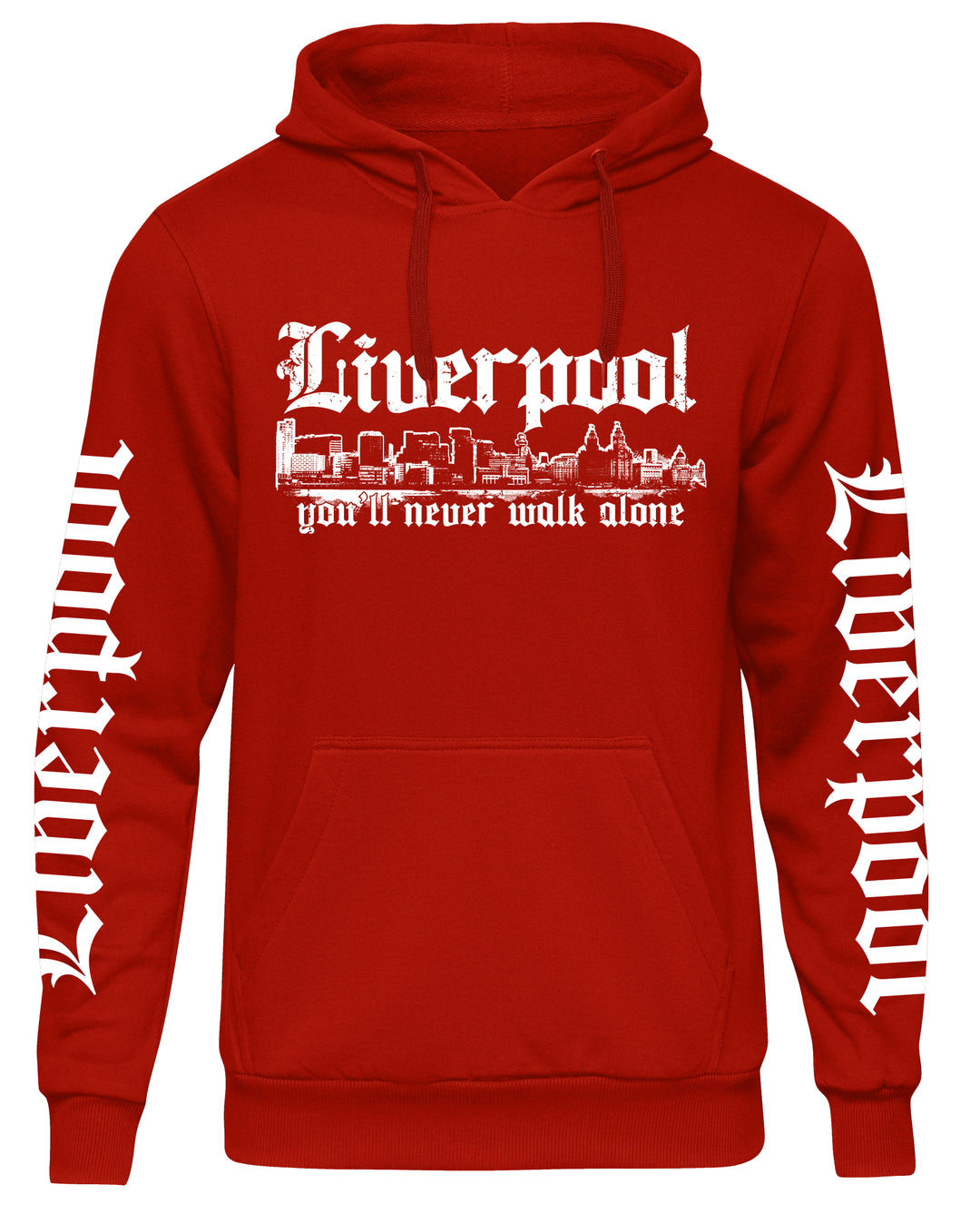 Liverpool über alles Kapuzenpullover | Skyline Hoodie England Pullover | FB Ärmeldruck