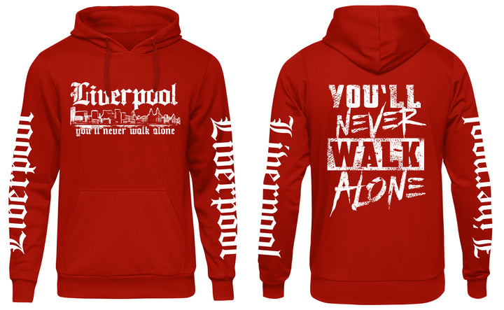 Liverpool über alles Kapuzenpullover | Skyline Hoodie England Pullover | FB Ärmeldruck
