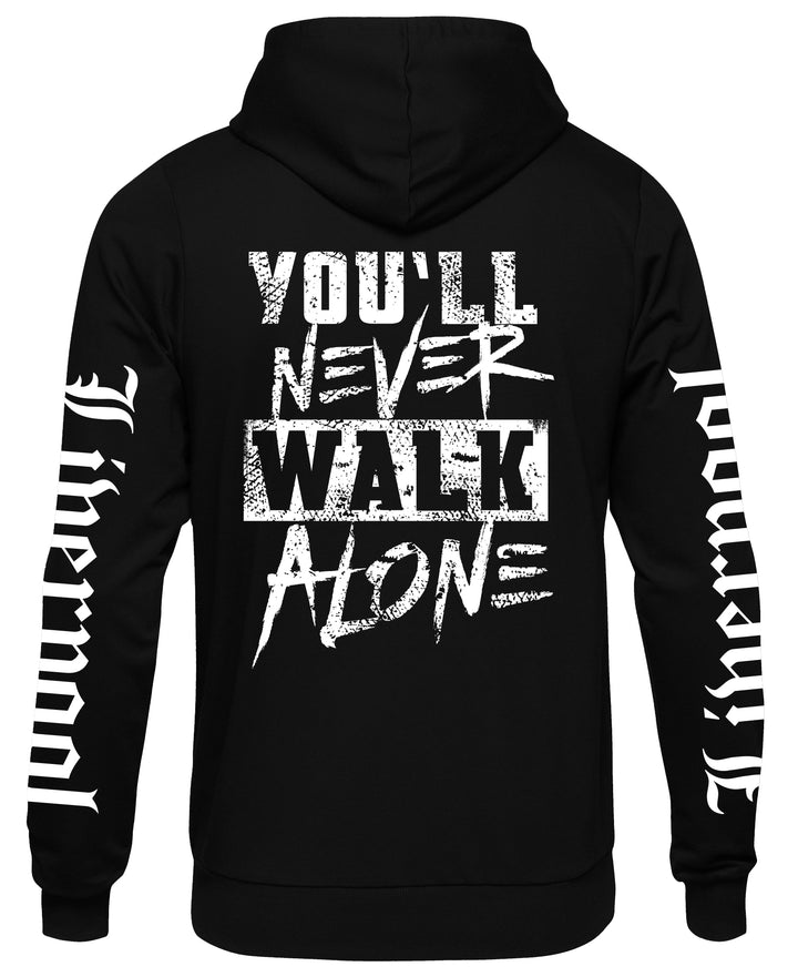Liverpool über alles Kapuzenpullover | Skyline Hoodie England Pullover | FB Ärmeldruck