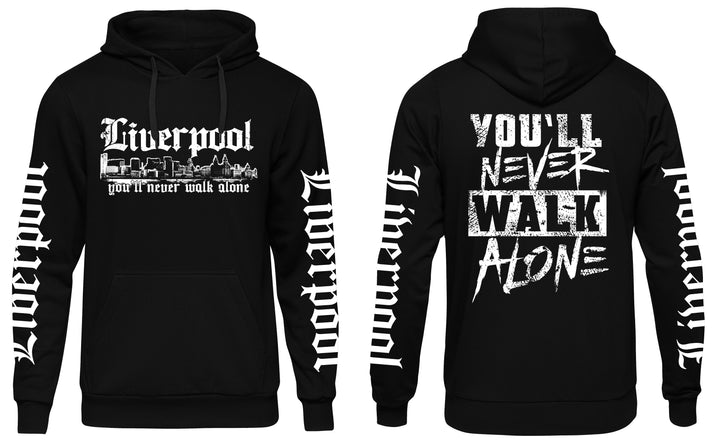Liverpool über alles Kapuzenpullover | Skyline Hoodie England Pullover | FB Ärmeldruck
