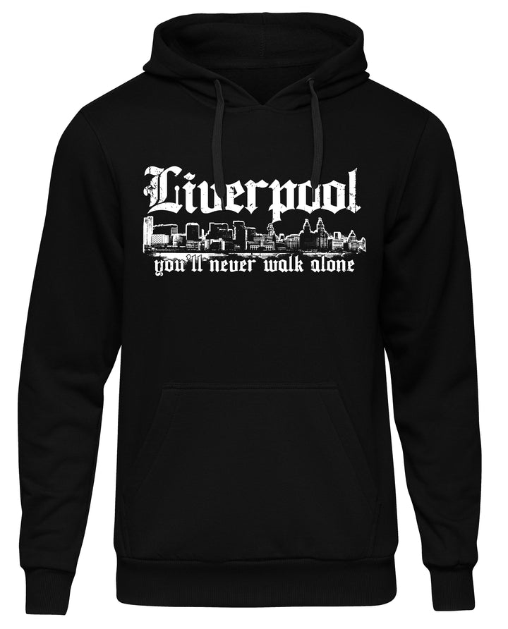 Liverpool Skyline Kapuzenpullover | Stadt Fußball Hoodie England Pullover | M1