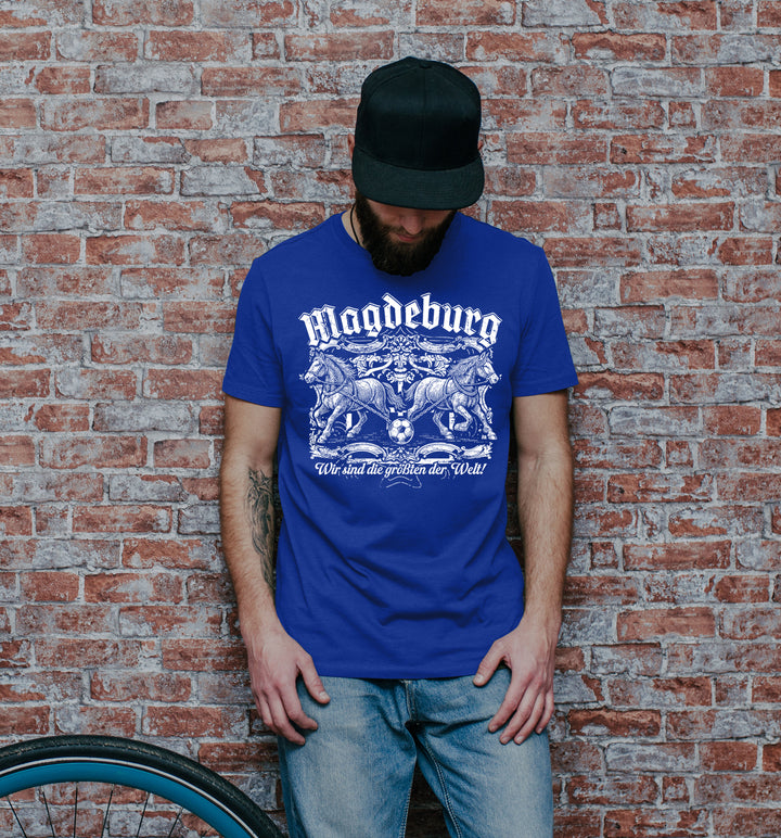 Magdeburg Halbkugeln T-Shirt | Fussball Ostdeutschland Heimat | M1