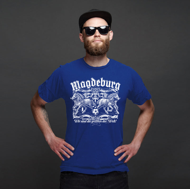 Magdeburg Halbkugeln T-Shirt | Fussball Ostdeutschland Heimat | M1