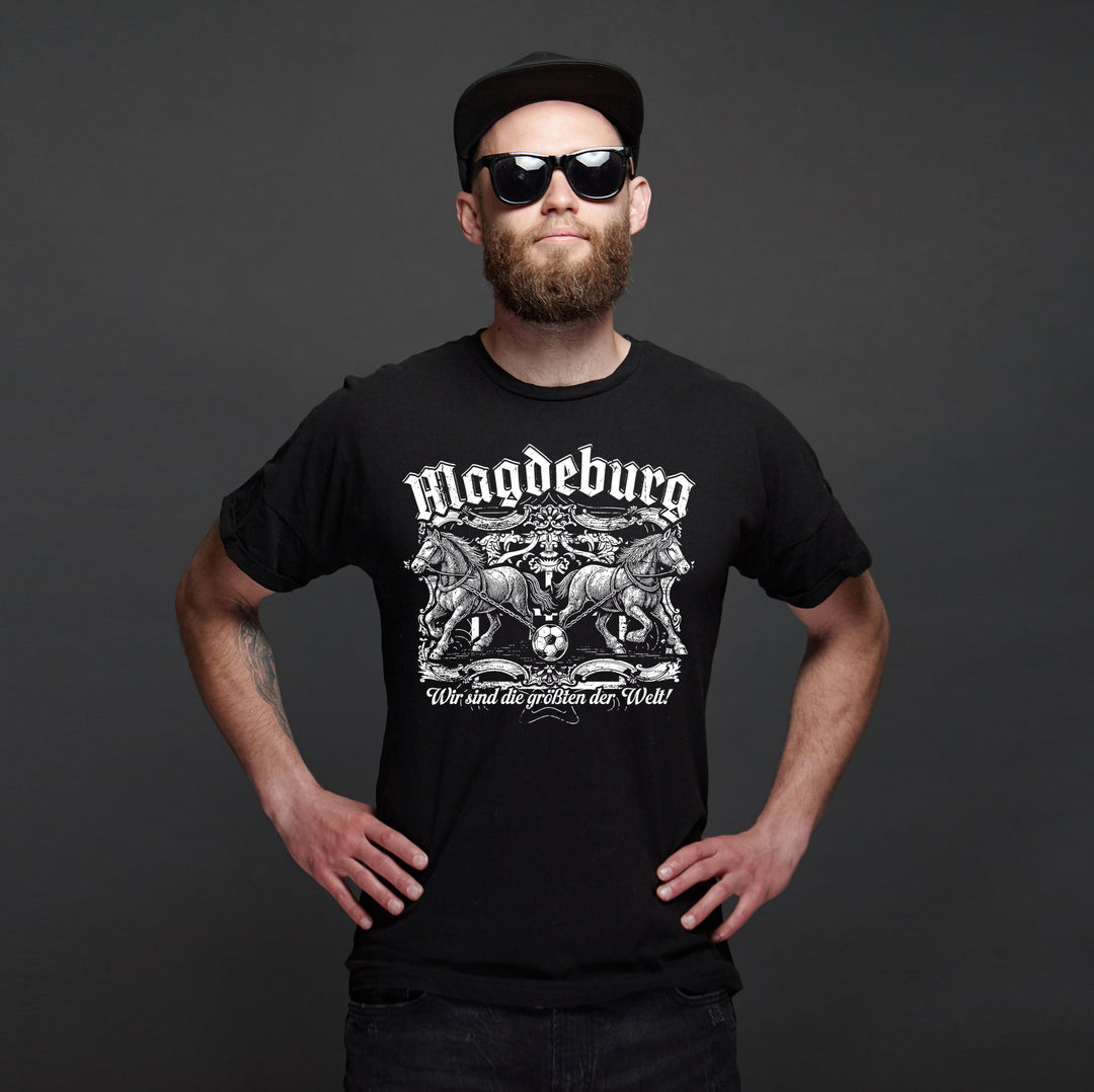 Magdeburg Halbkugeln T-Shirt | Fussball Ostdeutschland Heimat | M1
