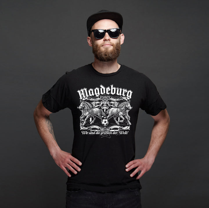 Magdeburg Halbkugeln T-Shirt | Fussball Ostdeutschland Heimat | M1