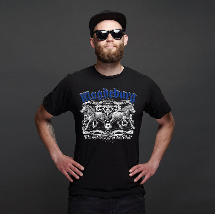 Magdeburg Halbkugeln T-Shirt | Fussball Ostdeutschland Heimat | M1