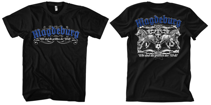 Magdeburg Halbkugeln T-Shirt | Fussball Ostdeutschland Heimat | M2 FB