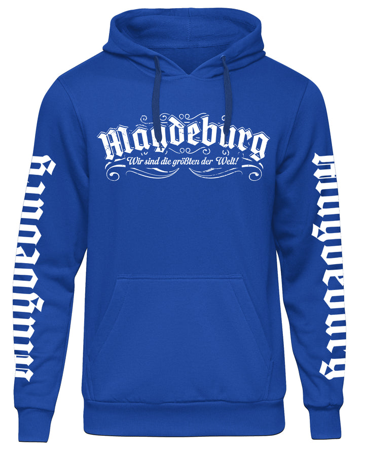 Magdeburg Halbkugeln Kapuzenpullover | Ostdeutschland Heimat | Ärmeldruck